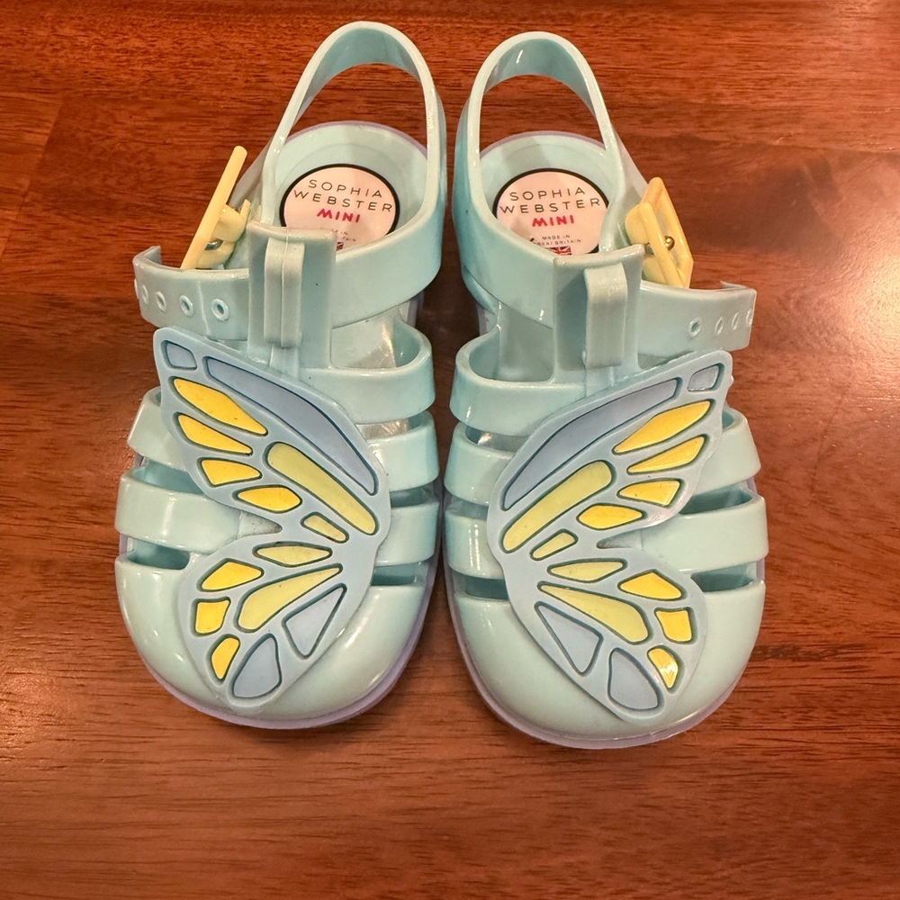 Sophia Webster Blue and Yellow Butterfly Sandals
